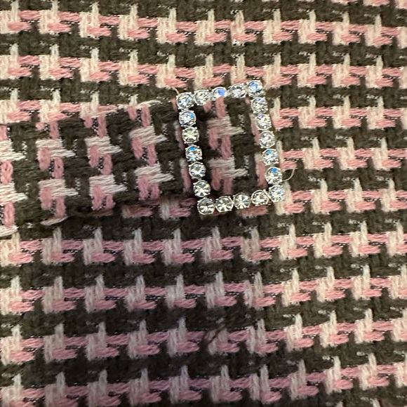 Kicky pink taupe and cream wool blend knee length skirt w pink silk lining - Picture 2 of 13